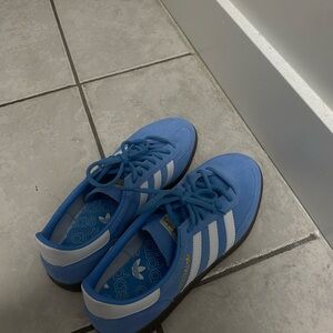 adidas Blue Suede Sneakers with White Stripes